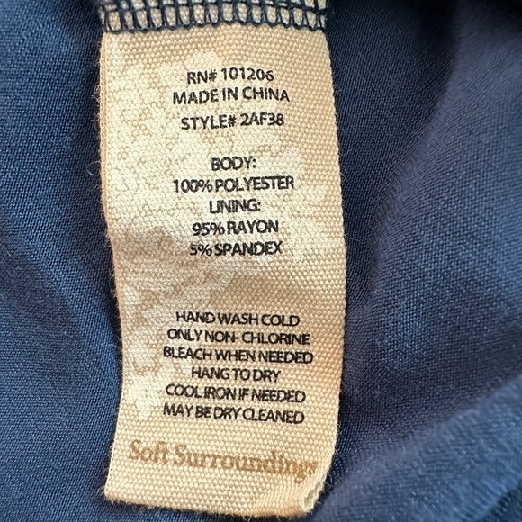 Soft Surroundings Dress Womens Size M Hibiscus Sheer lined Pockets Boho Coastal - Picture 13 of 15